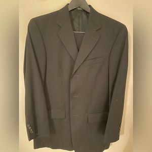 Men’s pinstriped black suit